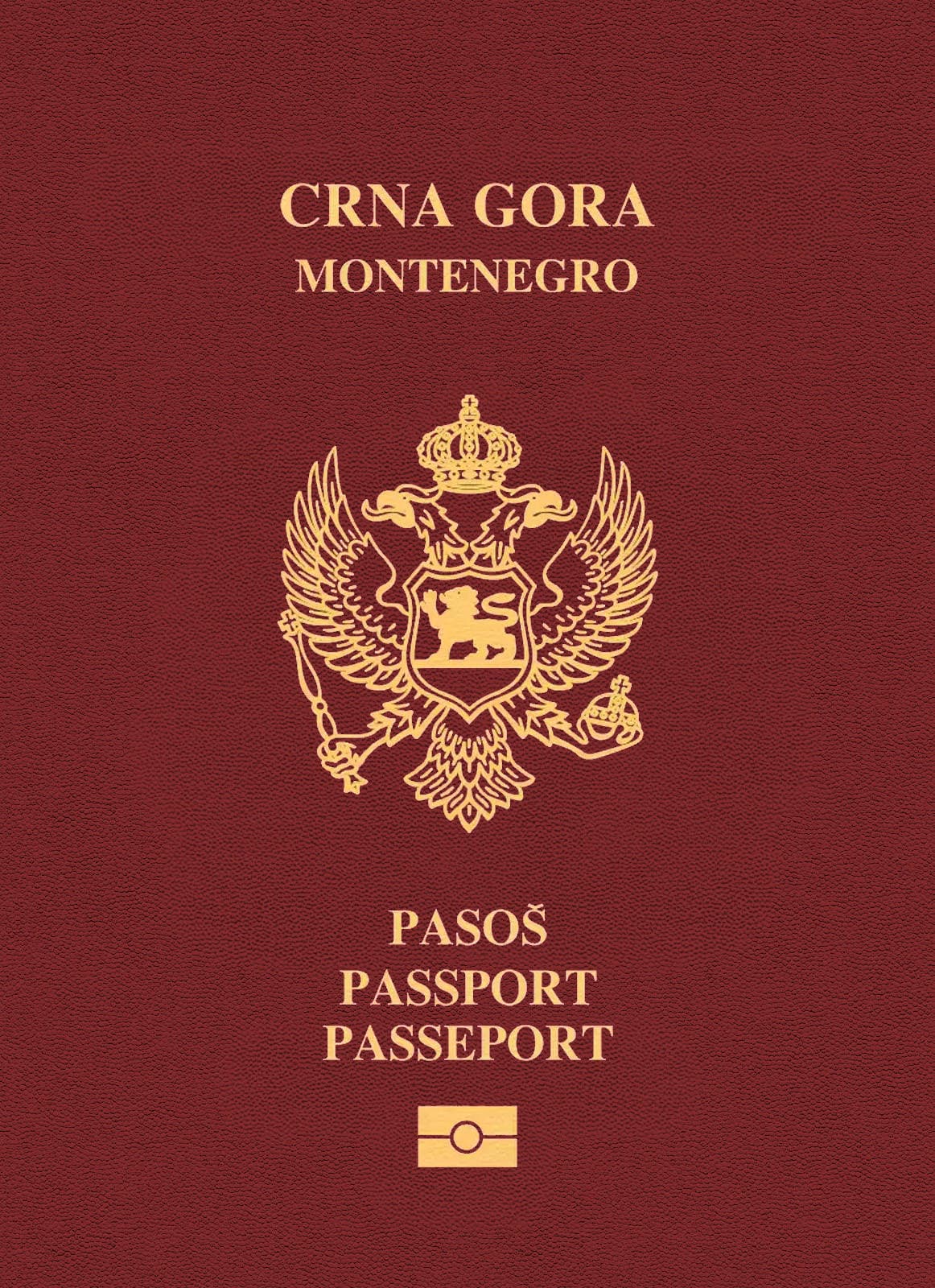 Montenegro passport cover